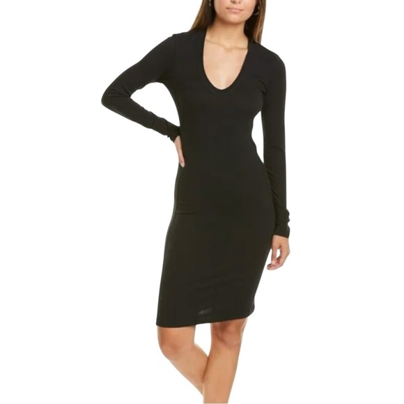 James Perse Dresses & Skirts - JAMES PERSE V-Neck T-Shirt Bodycon Long Sleeve Dress WJEH6655CU